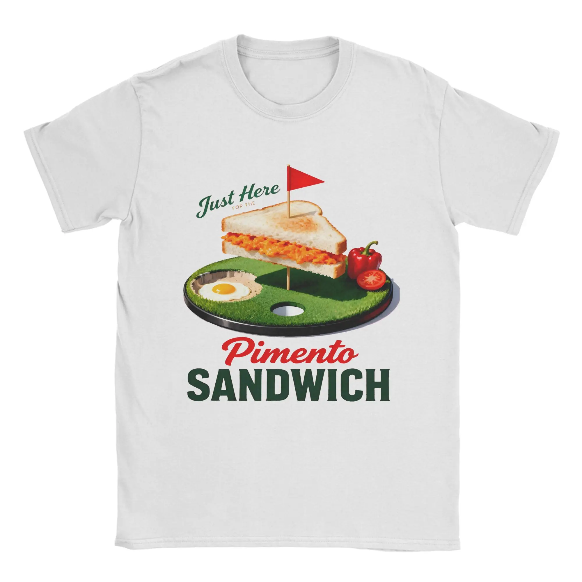 Mens T Shirt Just Here For The Pimento Cheese Sandwich Golf Humor Season T Shirts Beach Tees Streetwear Cotton Tops Gift Idea