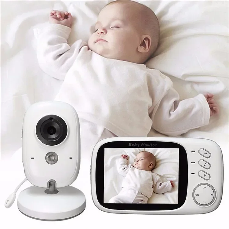 3.2 Inch LCD Display  Night Vision Wireless Baby  Camera 2 Way Audio Temperature  Video Baby