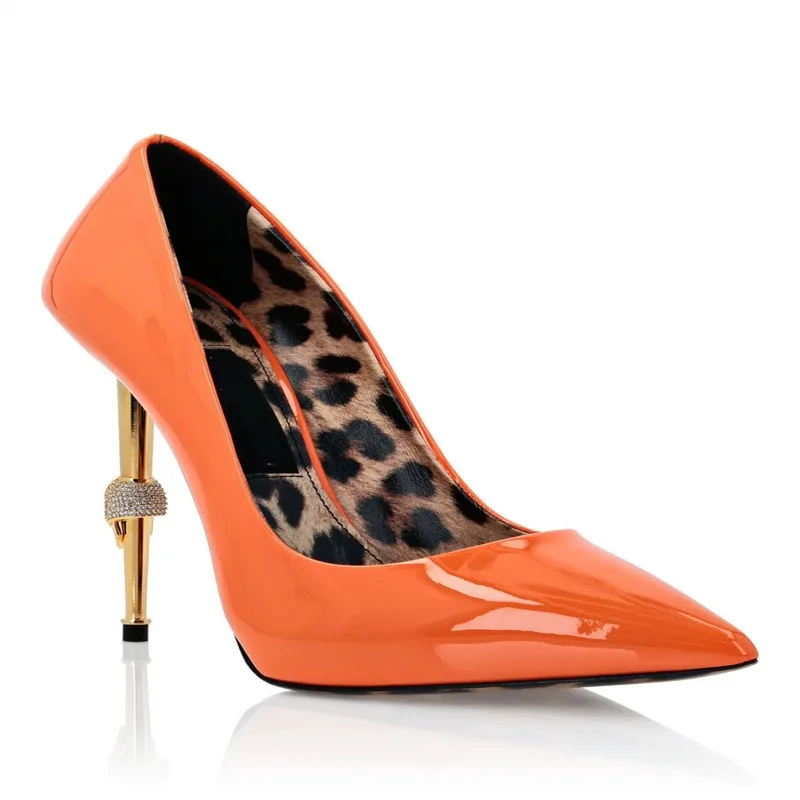 European and American Sexy Leopard Pattern Night Show Single Shoes Women\'s Thin High Heels Lacquer Leather Four Seasons Shoes