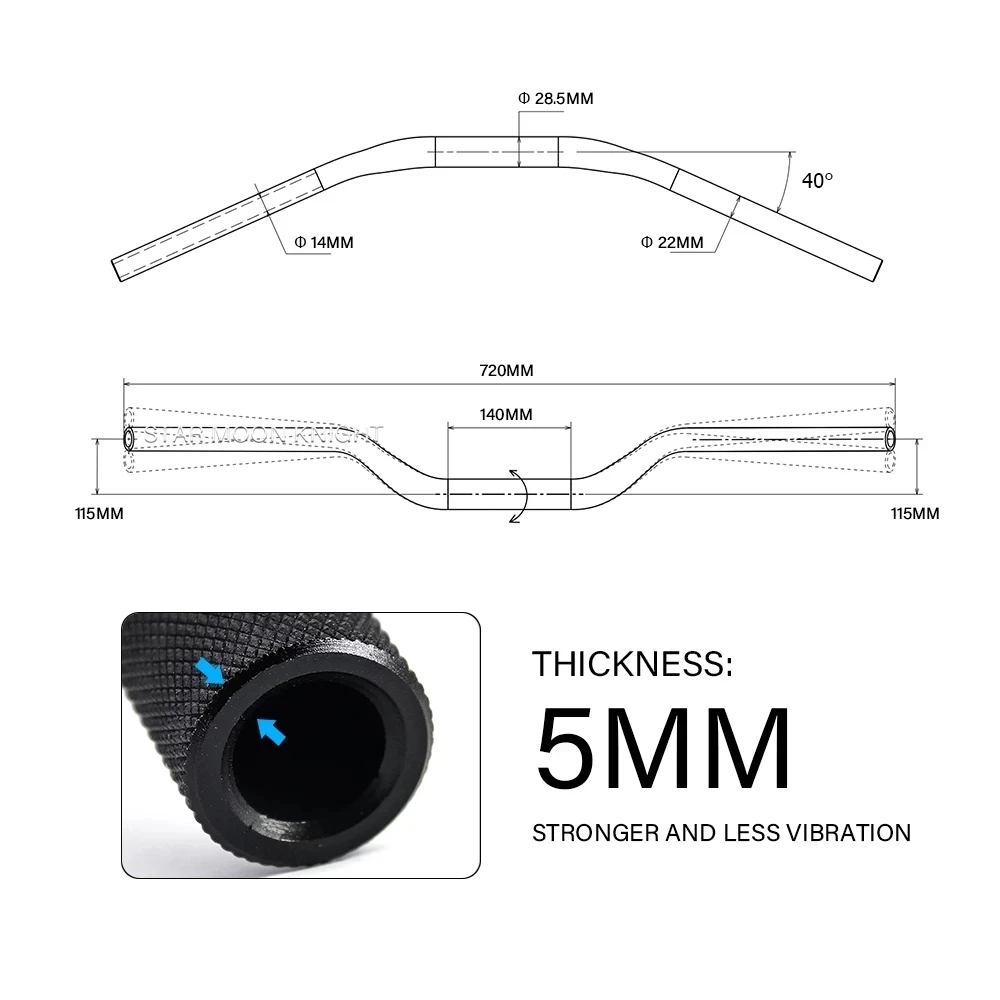 Universal Handlebar 1-1/8\