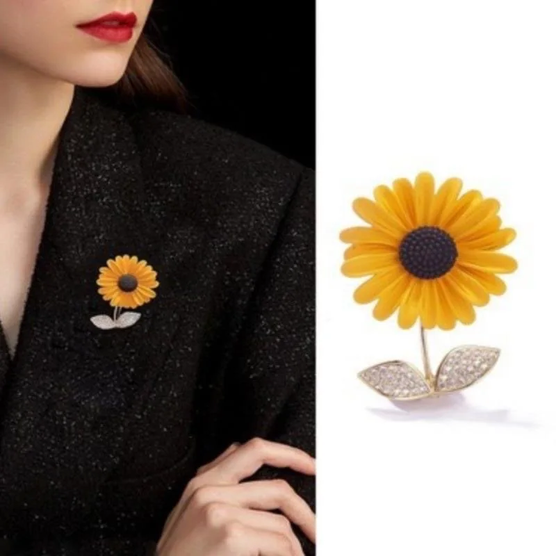 Sunflower Brooch For Women Girl Enamel Pins For Backpacks Fashion Accessory Gift