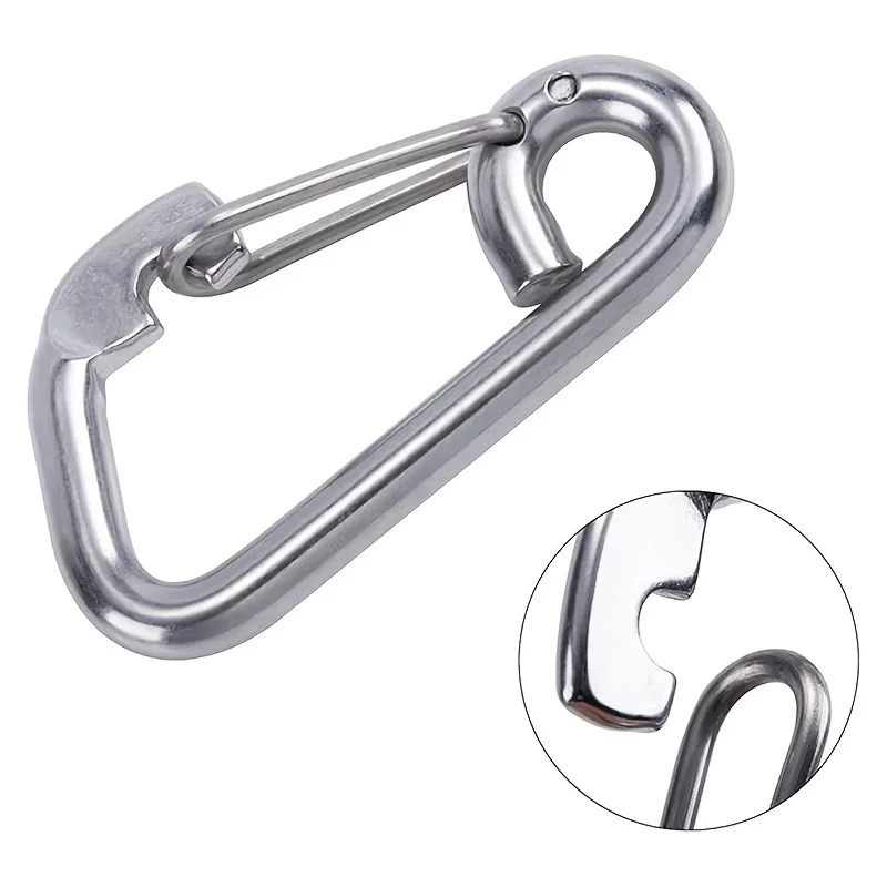 1PC M10 Stainless Steel Spring Buckle Hook, Quick Connection Snap Ring, Large Size Buckle Clip, Outdoor Hanging Buckle