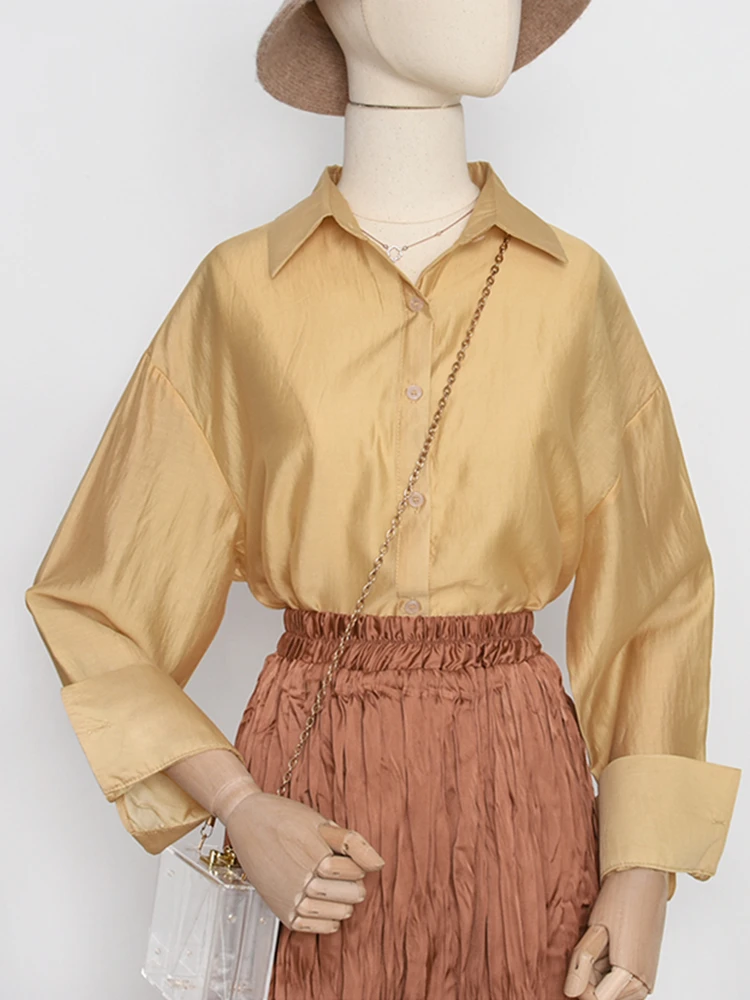 قميص واقي من الشمس أنيق خفيف ورقيق بلون الحلوى، قميص ليوسيل ناعم ومريح للسيدات كبير الحجم، بلوزة مكيفة #3