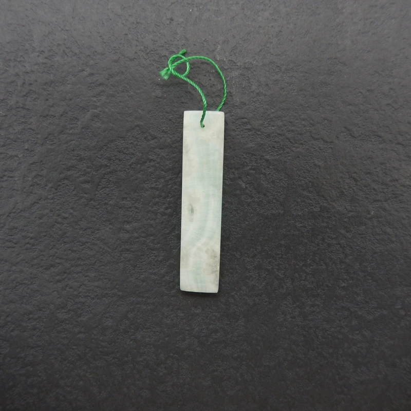 مصقول الهيميمورفيت مستطيلة قلادة شاحب أكوا-أبيض الأحجار الكريمة والمجوهرات مكون DIY بها بنفسك اكسسوارات 46x10x4mm-4.4g #1