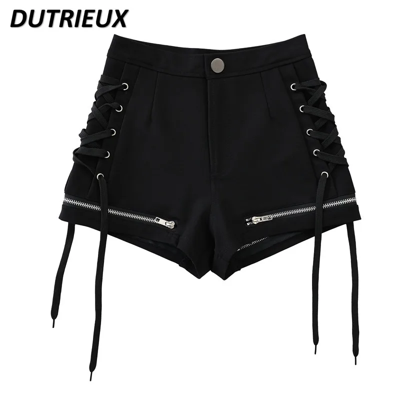 

Summer Black Skinny Shorts Women's High Waist Hot Pants Sports Fitness Elastic Strap Hip Hop Sexy Booty Shorts for Women