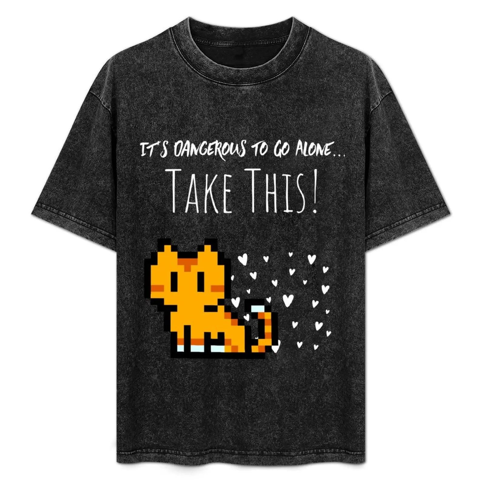 

Retro Gaming Quote It's Dangerous to Go Alone - TakeThis! Girl Gamer Birthday Gift T-Shirt Summer Print Short Sleeve Tee