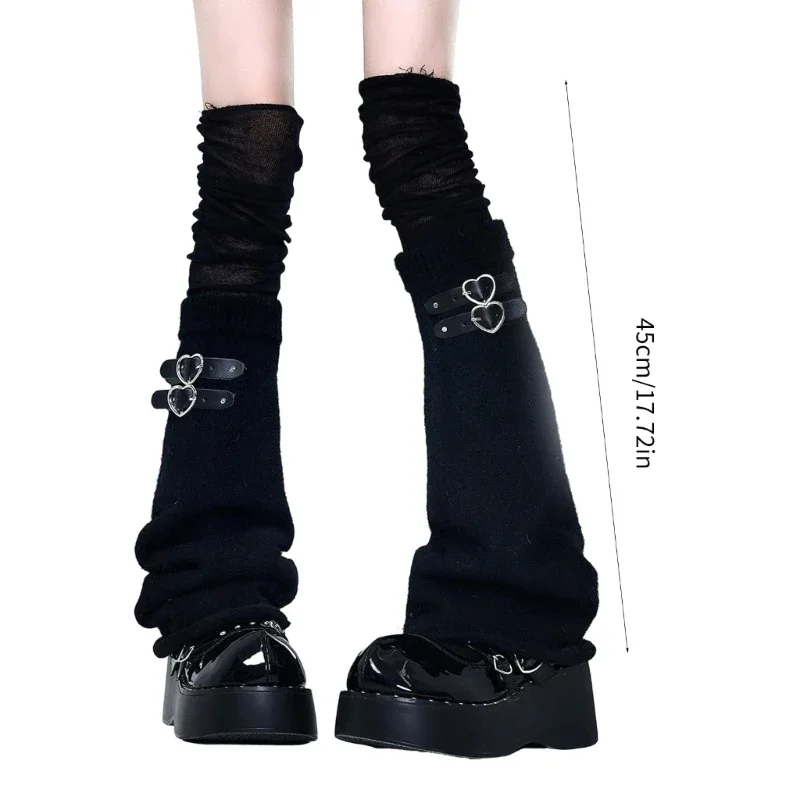 2 قطعة/المجموعة المألوف الشرير التوى حزام تدفئة الساق طبقات فوق جوارب طويلة يغطي القدم #6