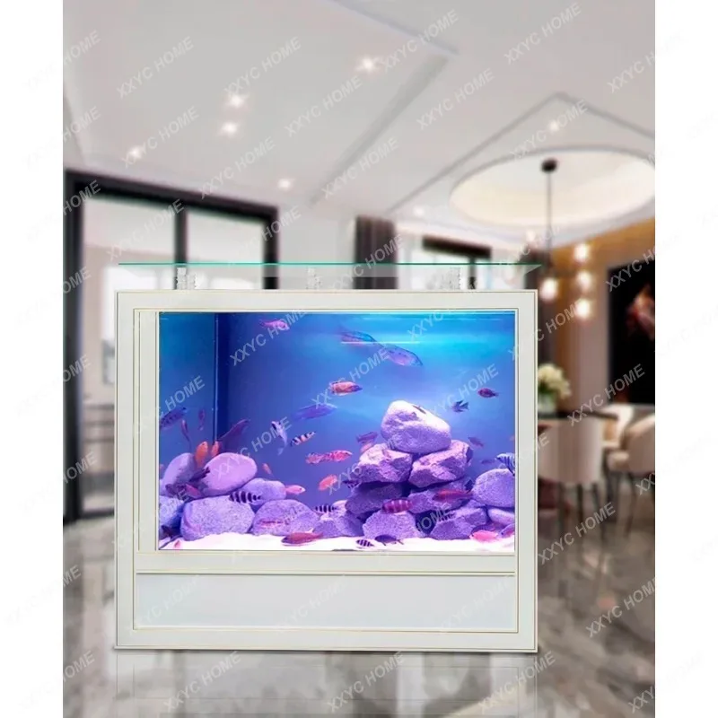 XNEW Fish Tank Living Room Side Filter Hallway Screen Ecological Glass No Change Aquariumqw