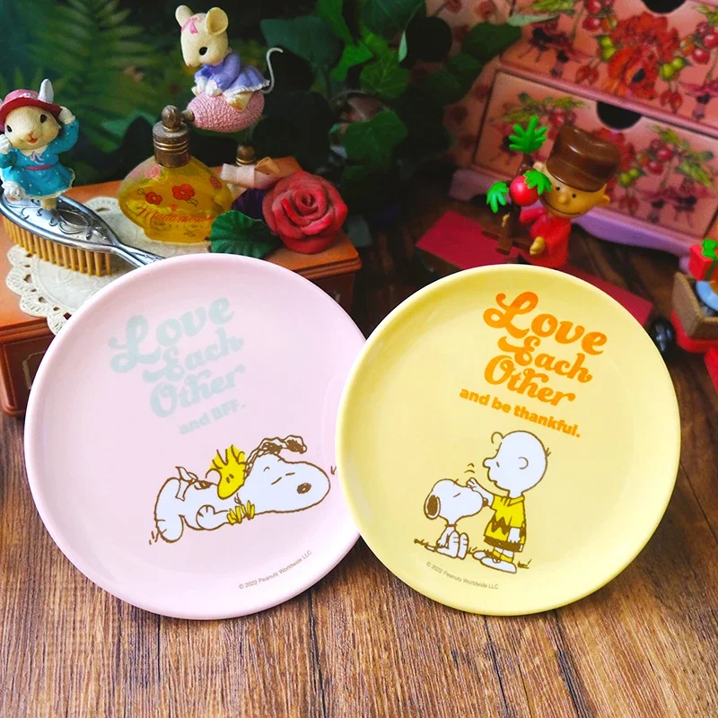 스누피 접시 애니메이션 가정용 과일 접시 케이크 접시 뼈 접시 만화 작은 접시 주방 용품 레스토랑 간장 어린이 선물