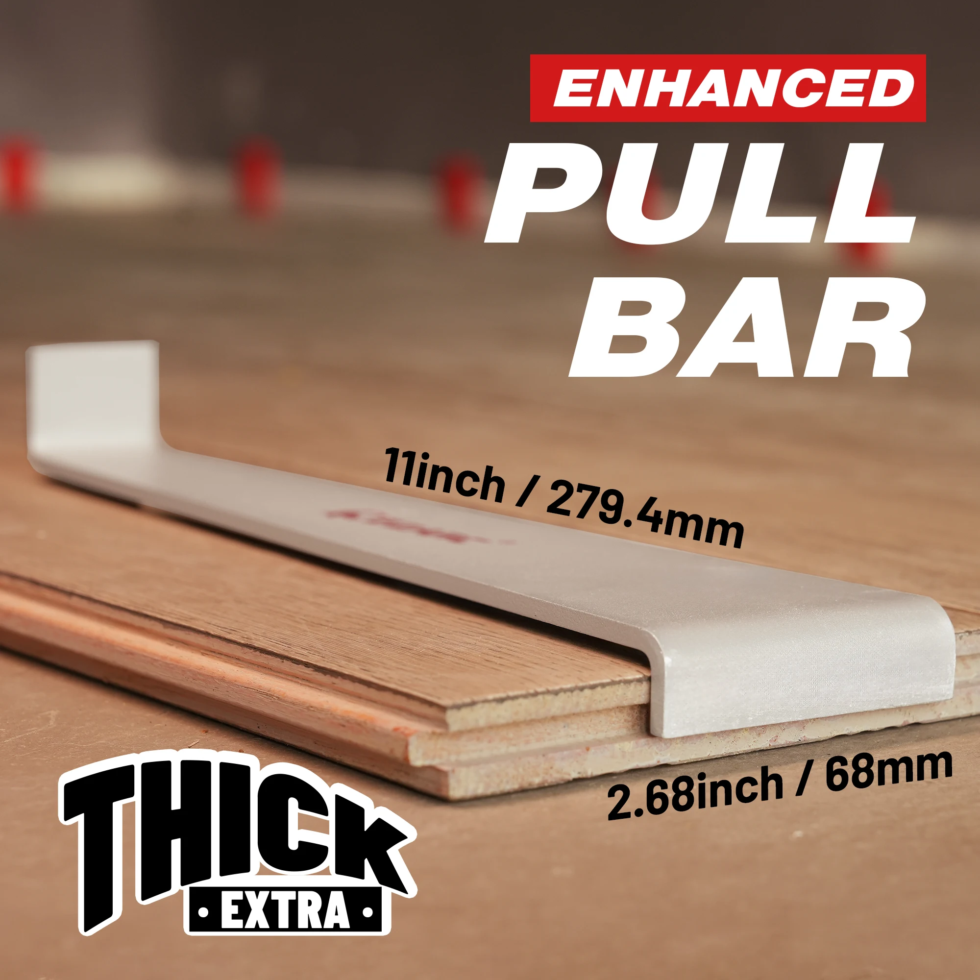 EZARC Heavy Duty Pull Bar, bardzo gruby drążek z filcowymi podkładkami, 68mm Pull Edge Odpowiedni do podłóg laminowanych lub twardych o średnicy