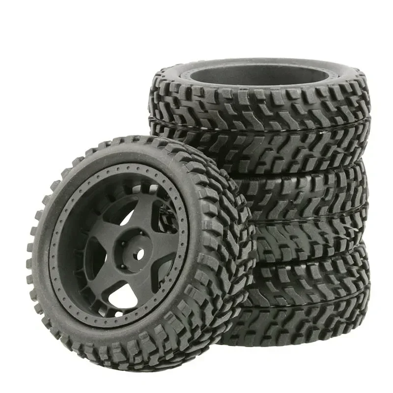 

1:10 Flat Rally Tyre 75mm Wheel Rims & Tires Set 12mm Hex for Tamiya WLtoys HPI HSP ARRMA Buggy 1/10 Scale RC Car Upgrade Parts