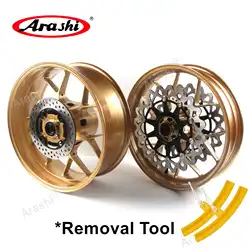 Arashi Front Rear Wheel Rim Whee Hub Brake Disc Rotors Set For HONDA CBR1000RR 2006 - 2016 CBR 1000 2007 2008 2009 2010