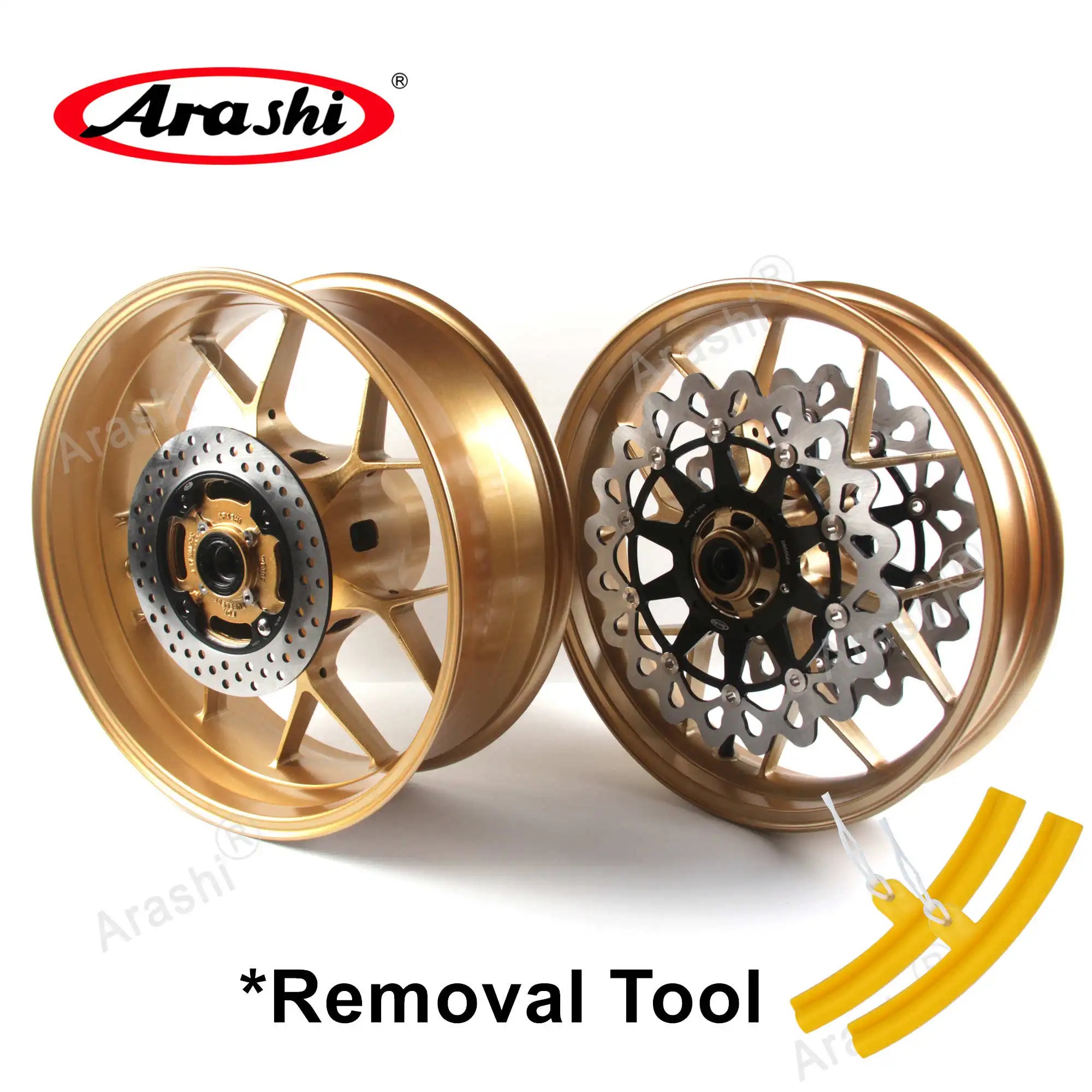 Arashi Front Rear Wheel Rim Whee Hub Brake Disc Rotors Set For HONDA CBR1000RR 2006 - 2016 CBR 1000 2007 2008 2009 2010