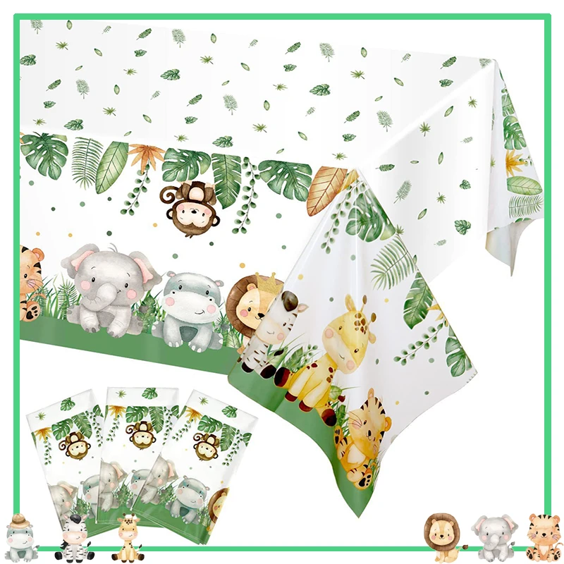 Animali della giungla decorazioni per feste di compleanno Wild One Woodland Safari piatti di carta tazze Napinks palloncini Baby Shower forniture