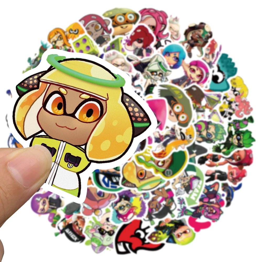 50pcs Funny Game Splatoon Stickers Cartoon Graffiti Decals For Laptop Luggage Guitar Skateboard PS5 Helmet Stickers