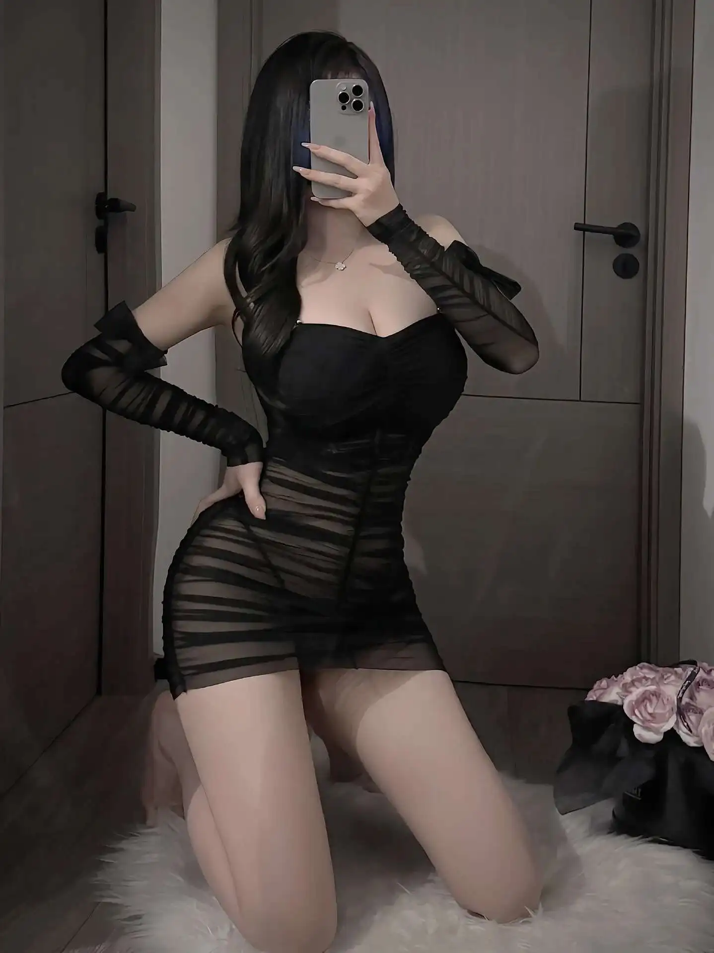 ชุดมินิหวานร้อนเซ็กซี่ชุดสายรัดแน่นElegant Hotโปร่งใสตาข่ายไนท์คลับชุดแฟชั่นผู้หญิงเสื้อ 2025 ใหม่ 4QJH