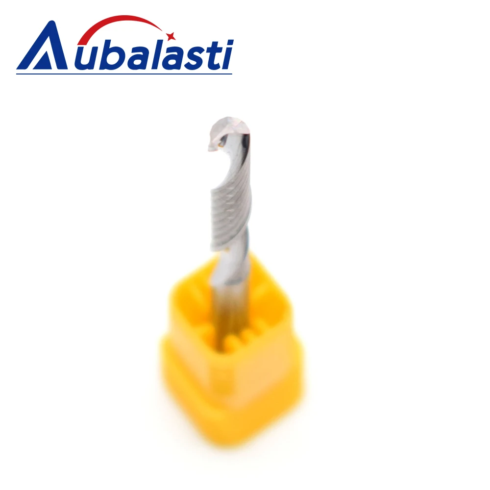Aubalasti-다운 컷 밀링 커터, 단일 플루트 나선형 비트, SHK 3.175/4/6mm, 텅스텐 카바이드 CNC 공구 라우터 조각 비트, 5 피스