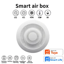 Smart Zigbee WIFI Airbox CO2 Formaldehyde VOC Detector Temperature Humidity Sensor Work with Tuya App Control Smart Home