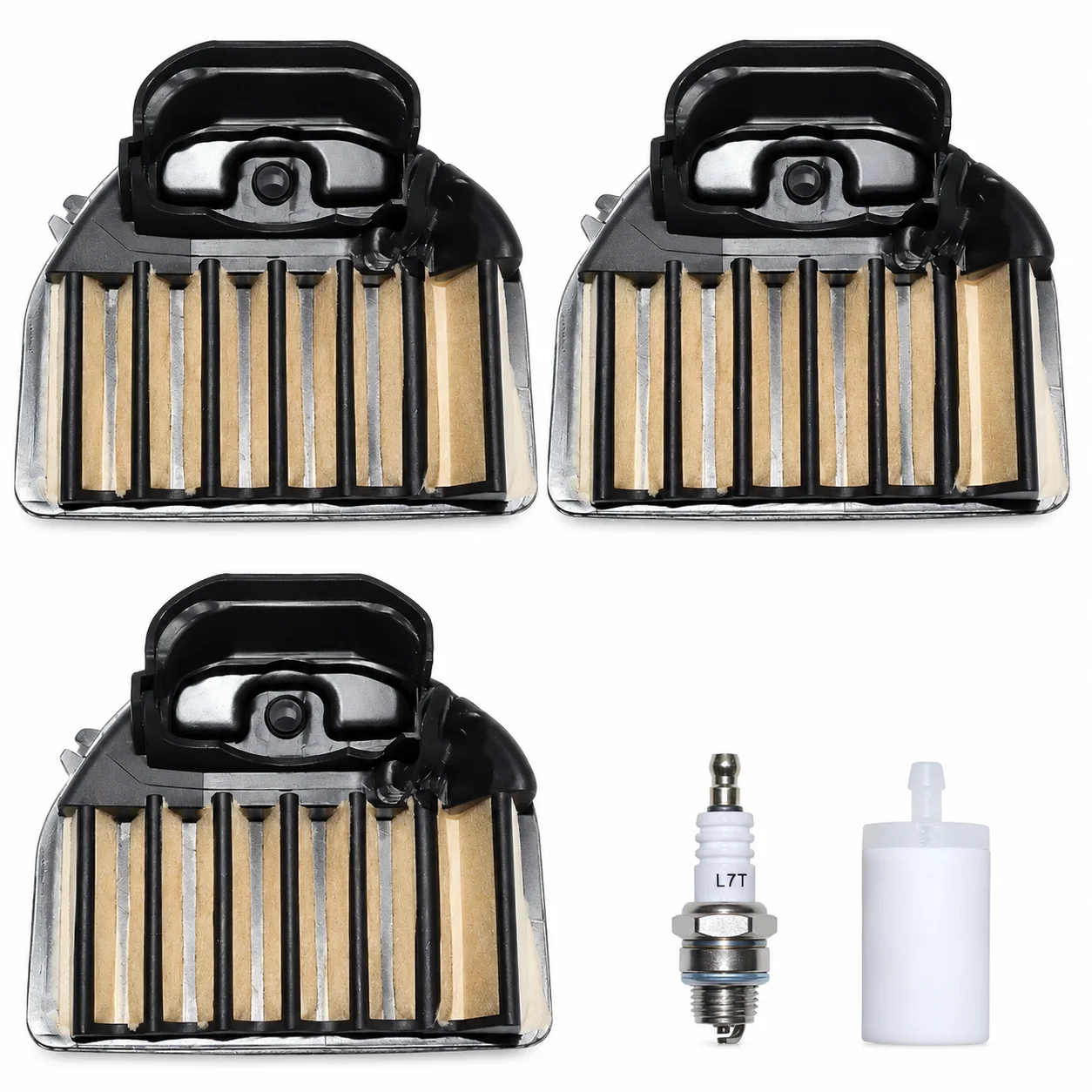 3 Pack Air Filter/Spark Plug/Fuel Filter Kit for Husqvarna 455 455E 455 Rancher 460 460 Rancher Jonsered CS2255 Chainsaw