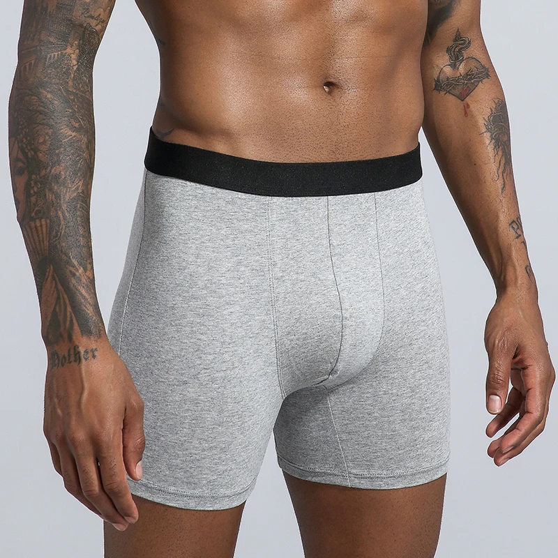 Calzoncillos bóxer de algodón para hombre, ropa interior Sexy de media longitud, 10 piezas