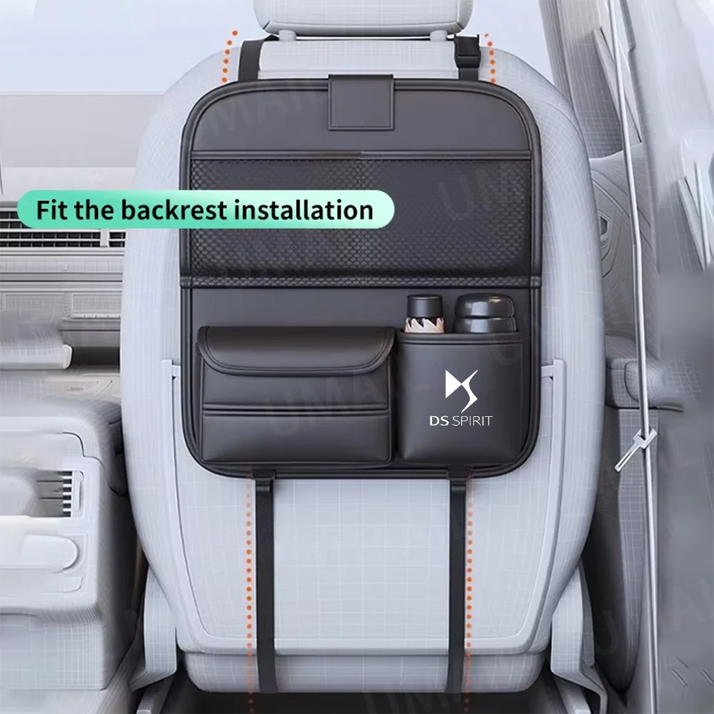 Car Seat Back Storage Bag for Kids with Foldable Dining Table Tray Backseat Organizer for DS SPIRIT DS3 DS4 DS5 DS6 DS7 150e 5LS