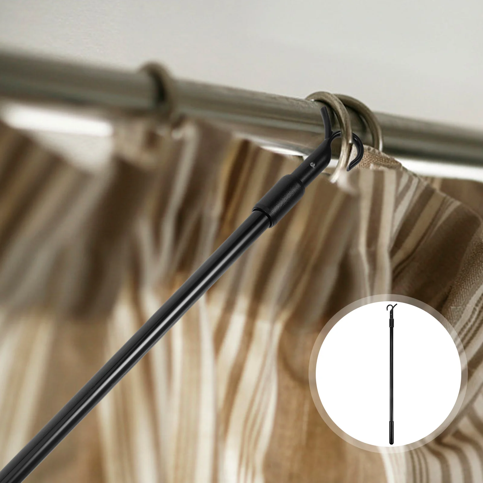 

24 Inches Aluminum Alloy Curtain Rod Adjustable Blind Sticks Blinds Wand Vertical Tilt Stick Replacement Hardware