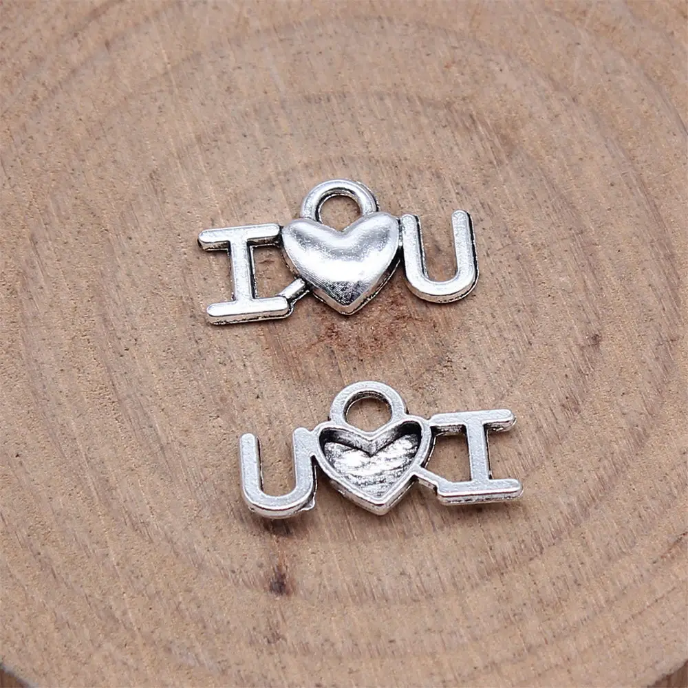 Materials I LOVE U Charms Jewelry Making 9x17mm 40pcs