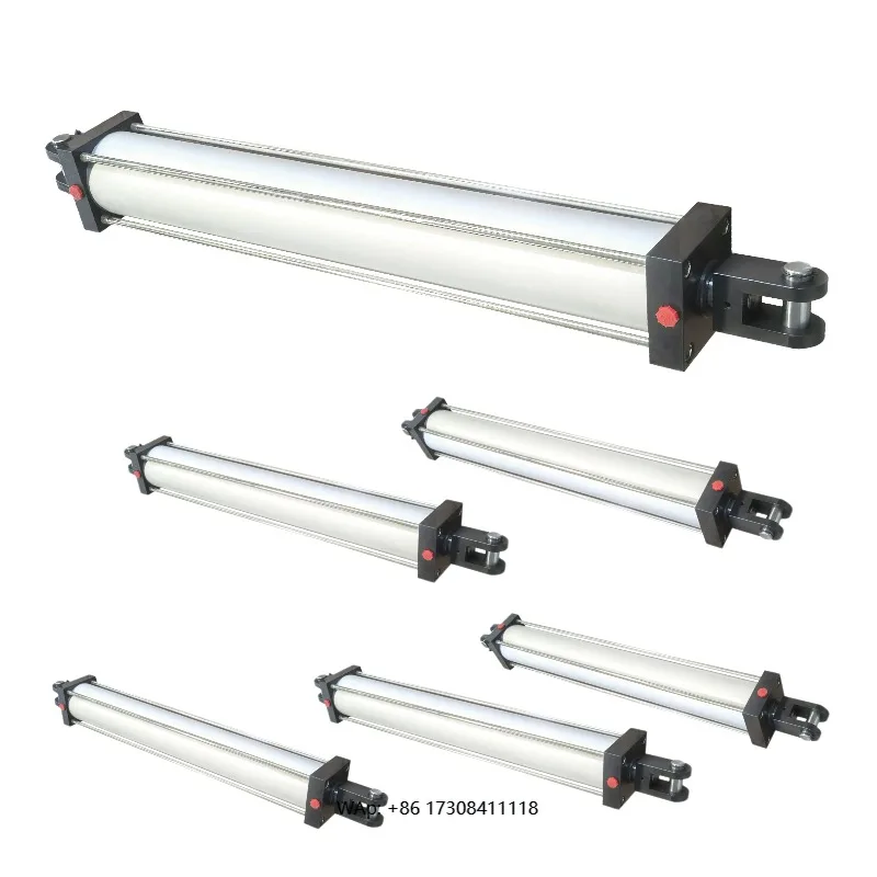 Round Body Air Cylinder Double Acting Pneumatic Air Cylinder 21inch Stroke with Y Joint Aluminum Materials