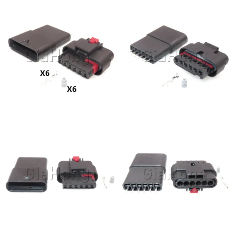 1 Set 6 Ways AC Assembly Parts Car Wire Cable Sealed Connectors 1-1924292 TS16949 For Benz Bmw Automobile Plastic Housing Socket