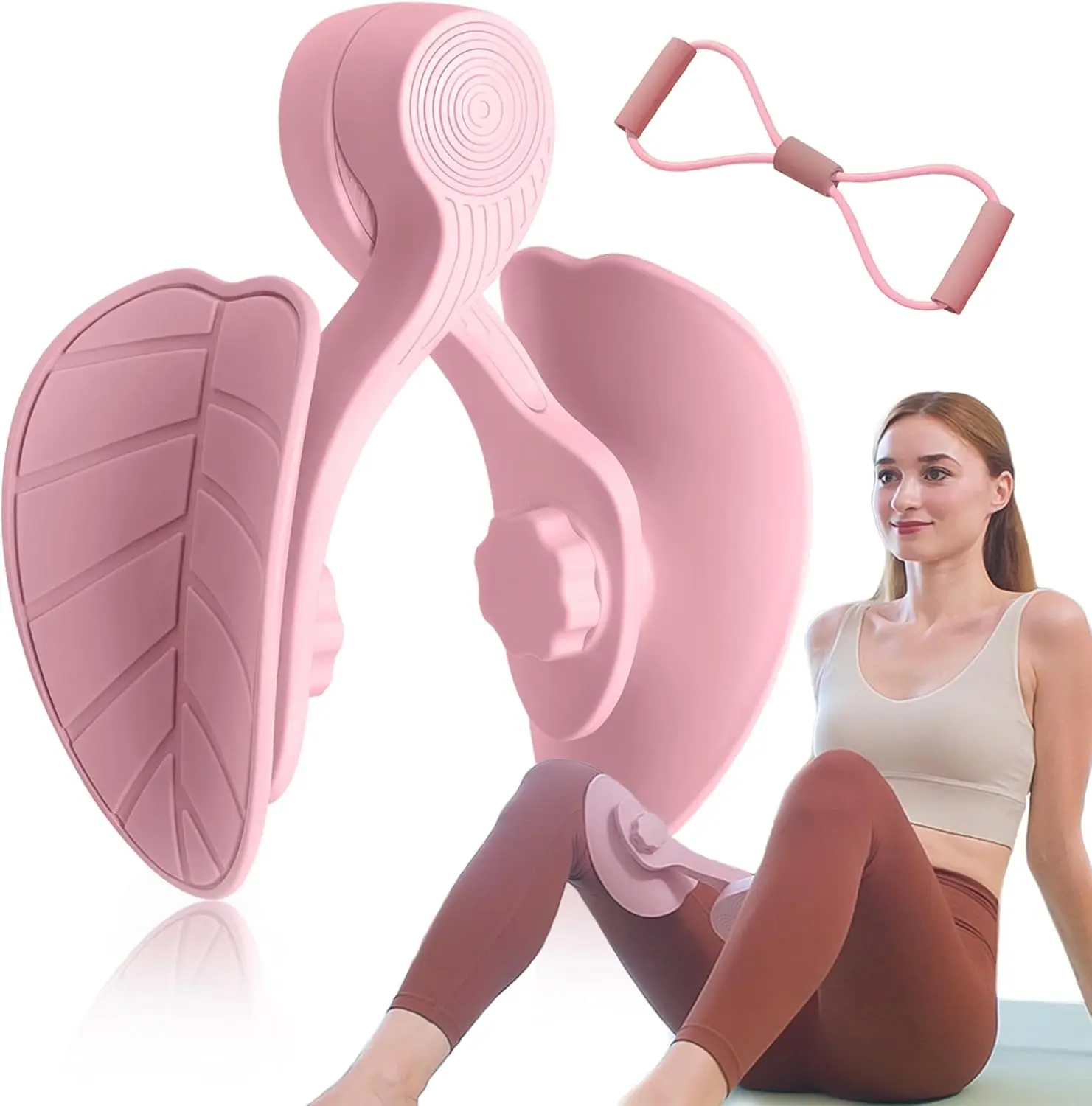 Thigh Trainer Thigh Exerciser, Hip & Inner Thigh Exercise Equipment, Pelvic Floor Muscle Trainer with Figure 8 Resistance Band f