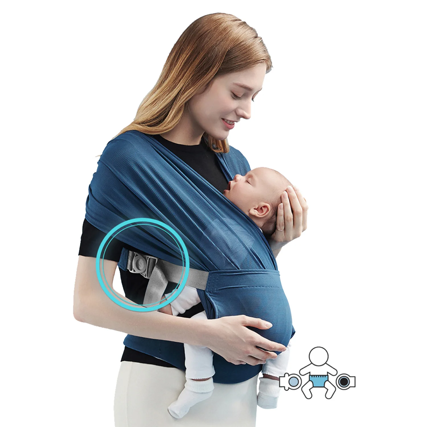 Portable Lightweight Baby Carrier Stretchy Sling Wrap for Newborn Infant Mesh Breathable for Summer Front Hugging X Shape