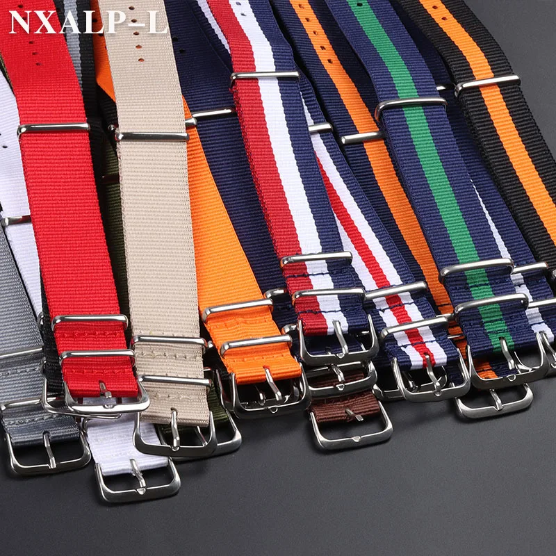 Nylon Strap 14mm 16mm 18mm 20mm 22mm Military Men\'s Watch Band Waterproof Watch Strap Army Sport Bracelet Belt for Smartwatch