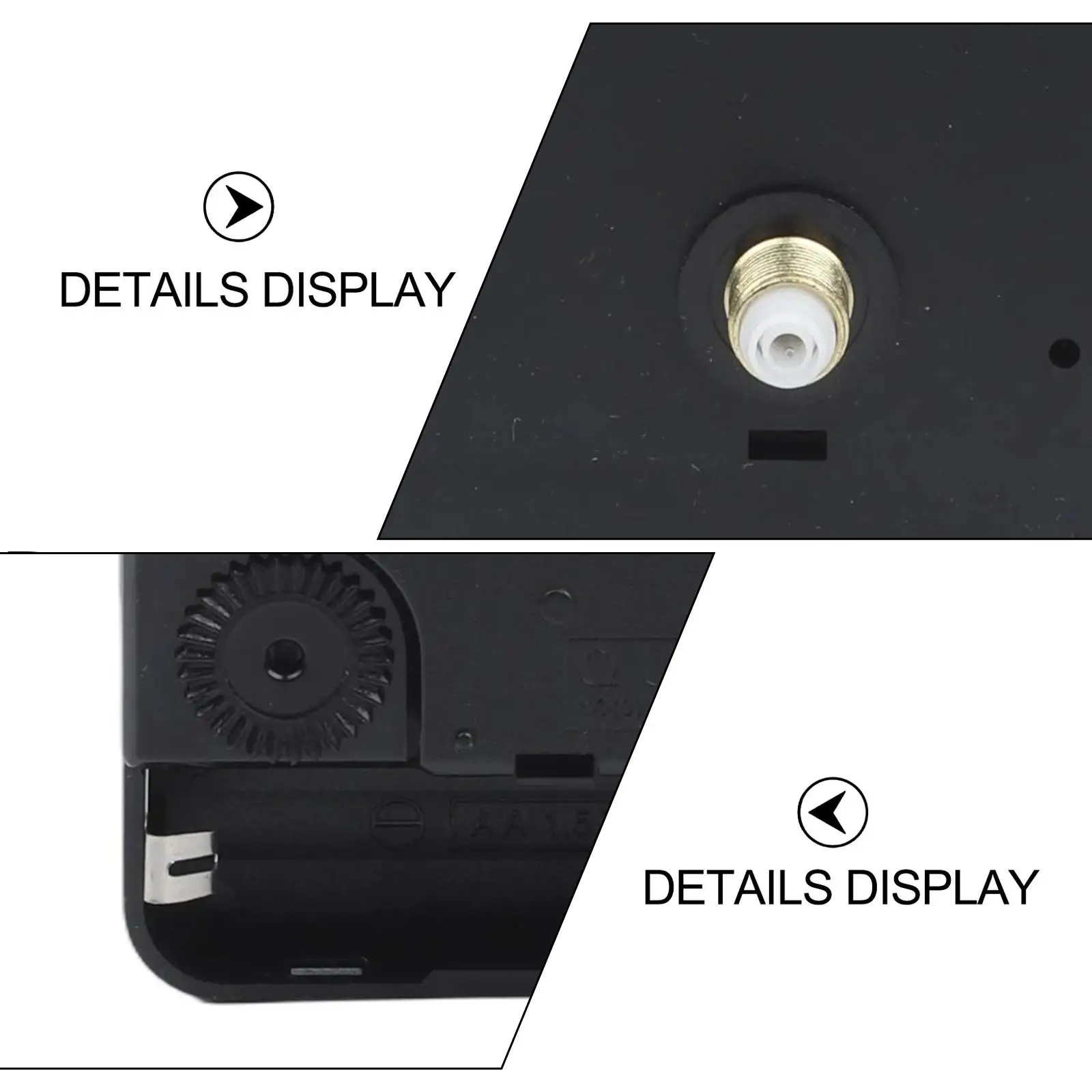 DIY Clock Movement Kit with Gold Threaded Shaft 16.8mm Long and 7mm Wide Compatible with Most Analog Clock Hands