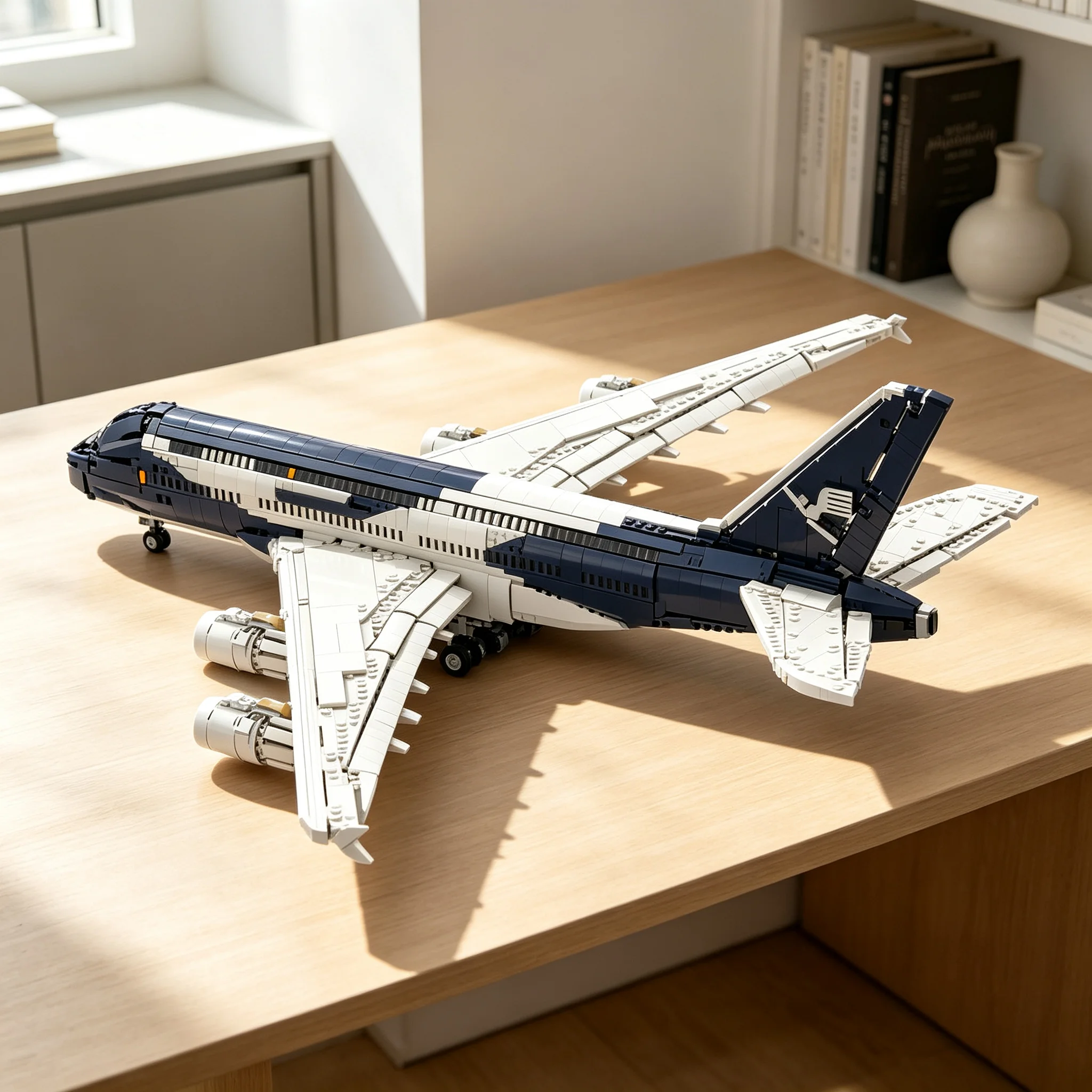 3789pcs MOC Lufthansa 100 Years Celebration Livery Airbuss A380 Icons Model Building Blocks Toy Idea Art Education DIY Creative