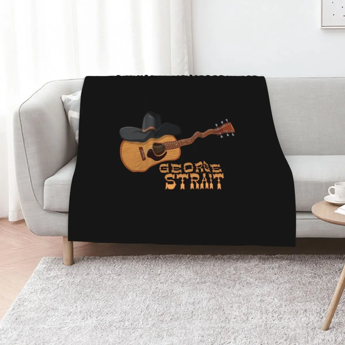 

george strait guitar Throw Blanket Designers Bed Fashionable Soft Plaid Extra Large Throw Blankets