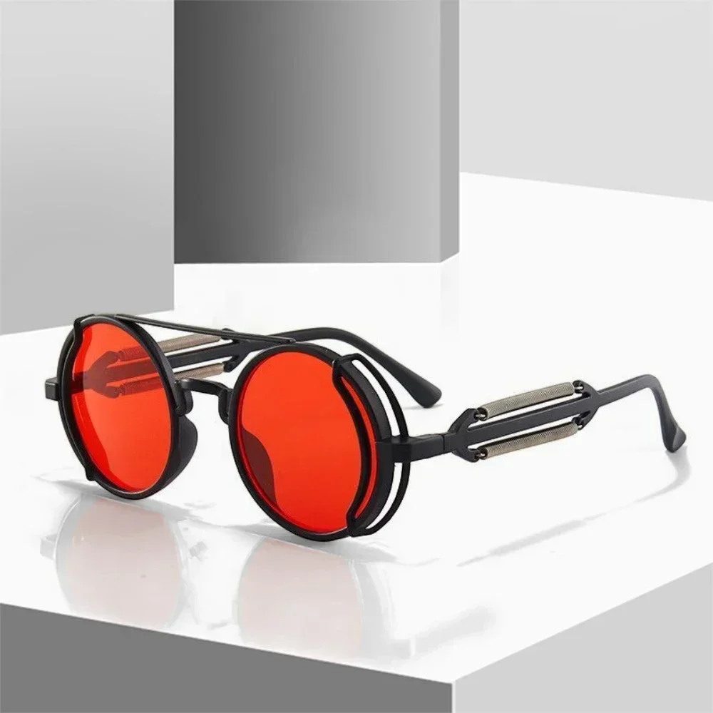 Steampunk Sunglasses Brand High Quality Men and Women Retro Round Pc Frame Sunglasses image 2