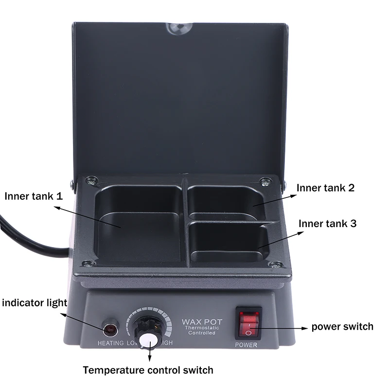 

Dental Wax Pot Three-slot Melting Device Thermoregulation 0℃~150℃ 300W For Dentistry Technician Lab Tool Supplies Equipment