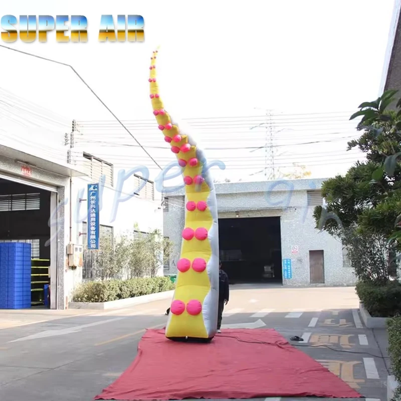 Tentáculos de pulpo inflables para eventos innovadores personalizados, pata de pulpo inflable plateada brillante para decoración al aire libre