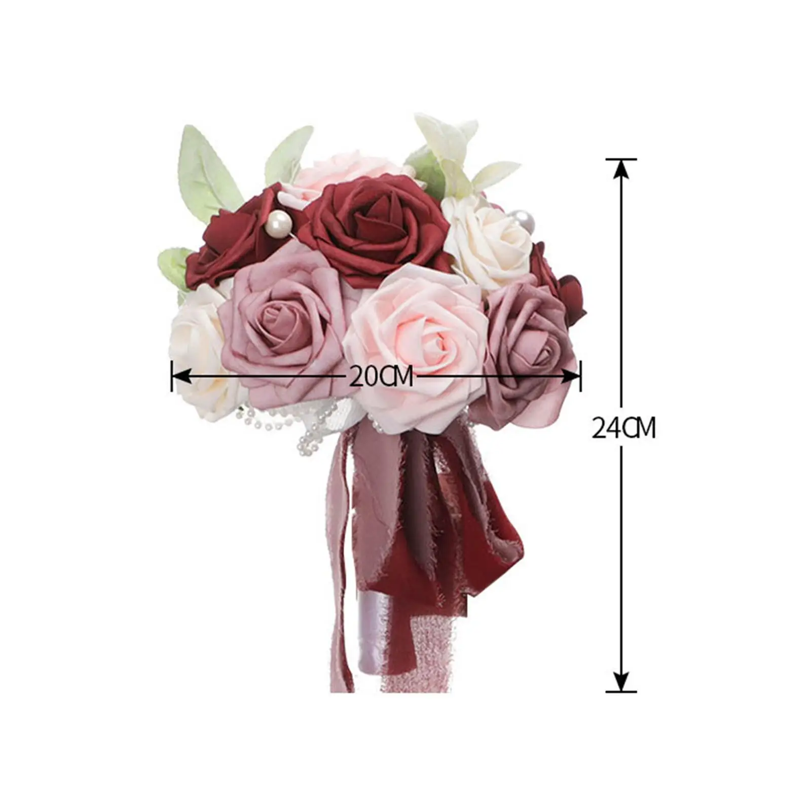 

Wedding Bridal Bouquet, Decorations Romantic Bridesmaid Flower Supplies Artificial Rose Flowers Tossing Bouquet for Festival