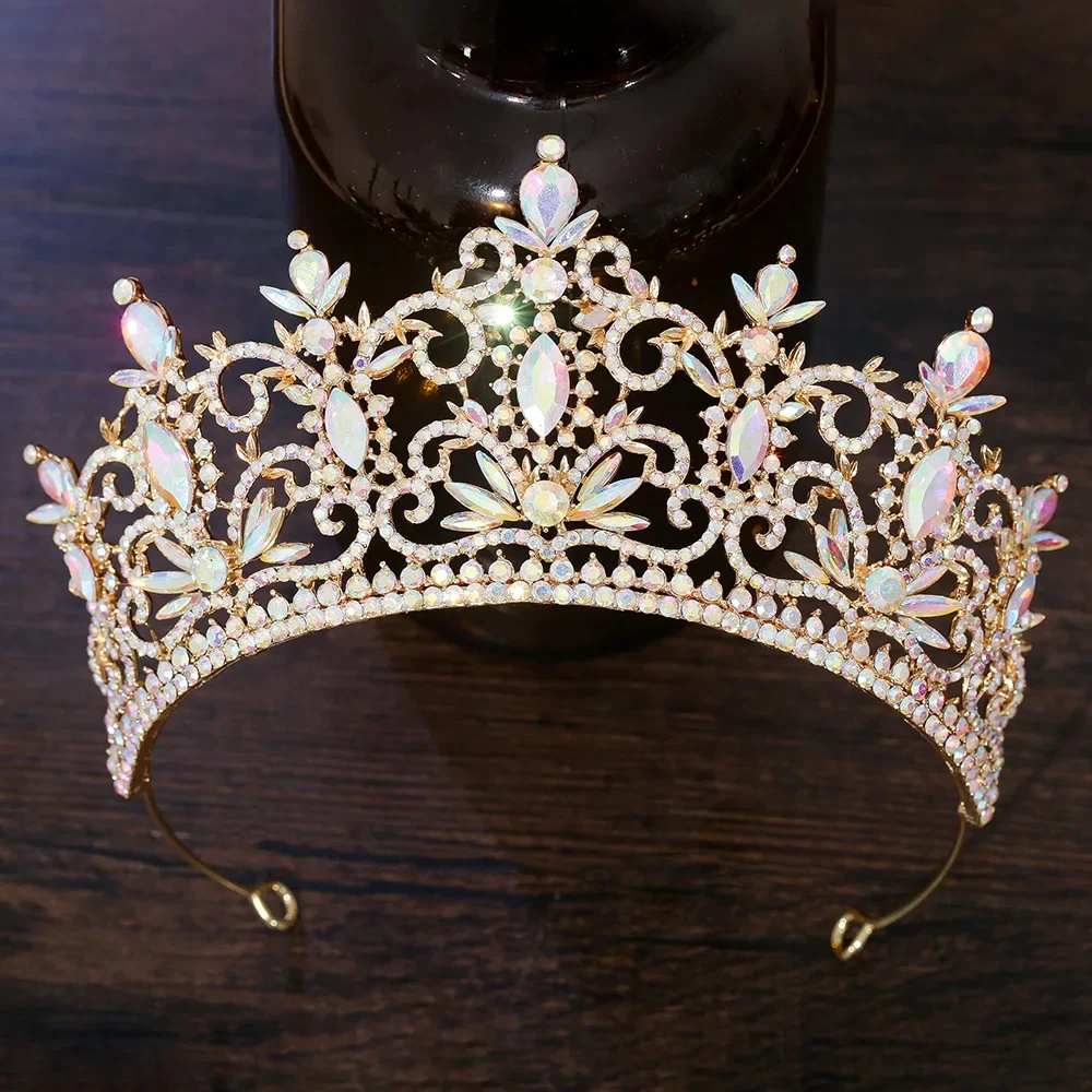 Princess Queen Rhinestone Bridal Crown Tiara Luxury Crystal Pageant Crown Wedding Headpiece Women Prom Party Hair Jewelry