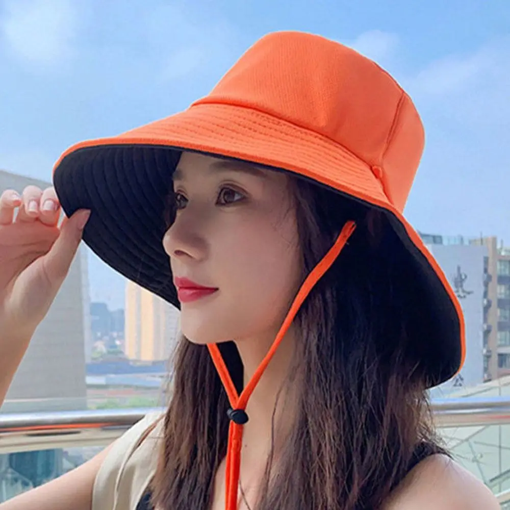 Women Men Double-Sided Panama Hat Foldable Sun Hat Fisherman Cap Bucket Hat Beach Cap