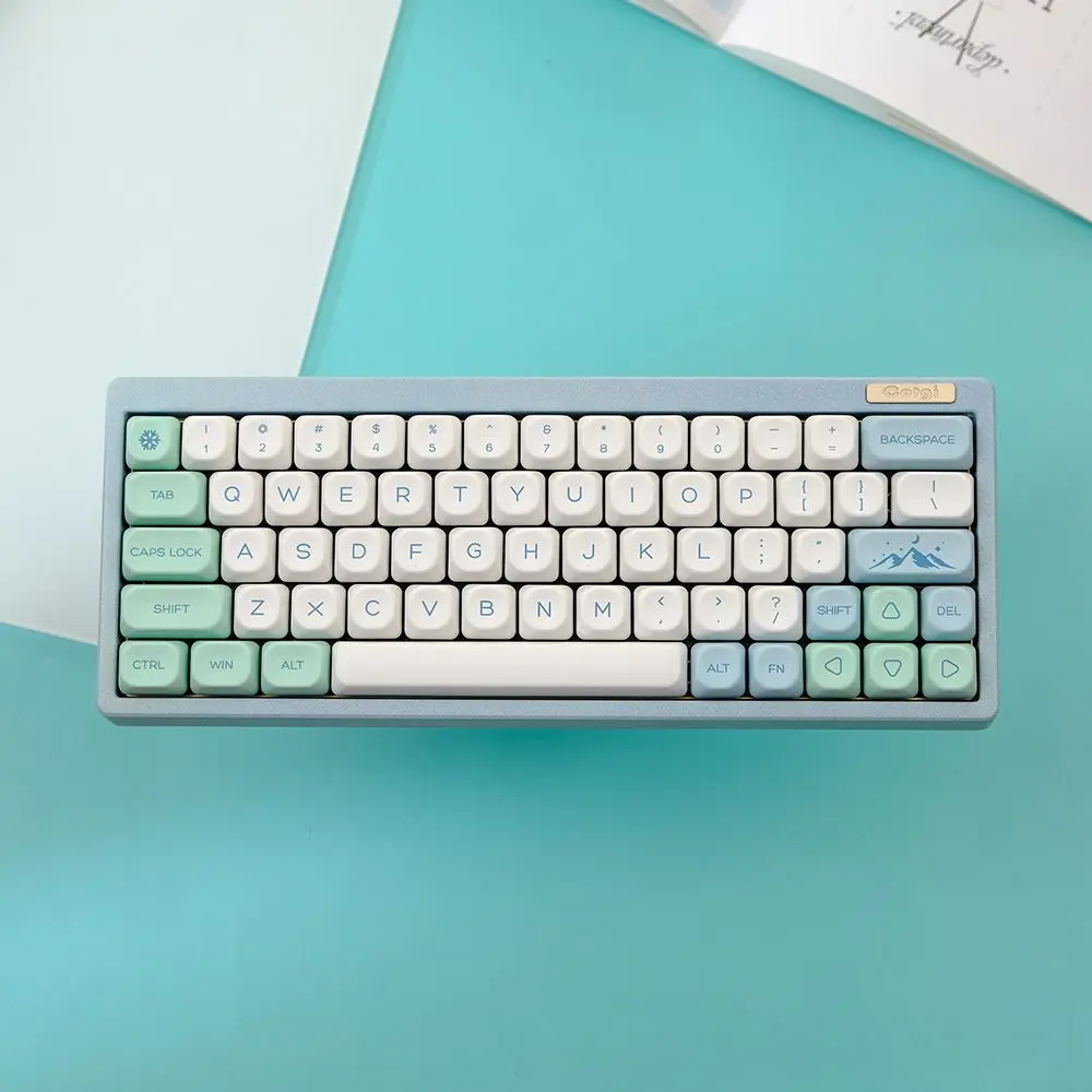 Snow Mountain Theme Keycap PBT Dye Sublimation KOA Profile Similar MOA Keycaps For 61 68 75 84 98 108 Mechanical Keyboard