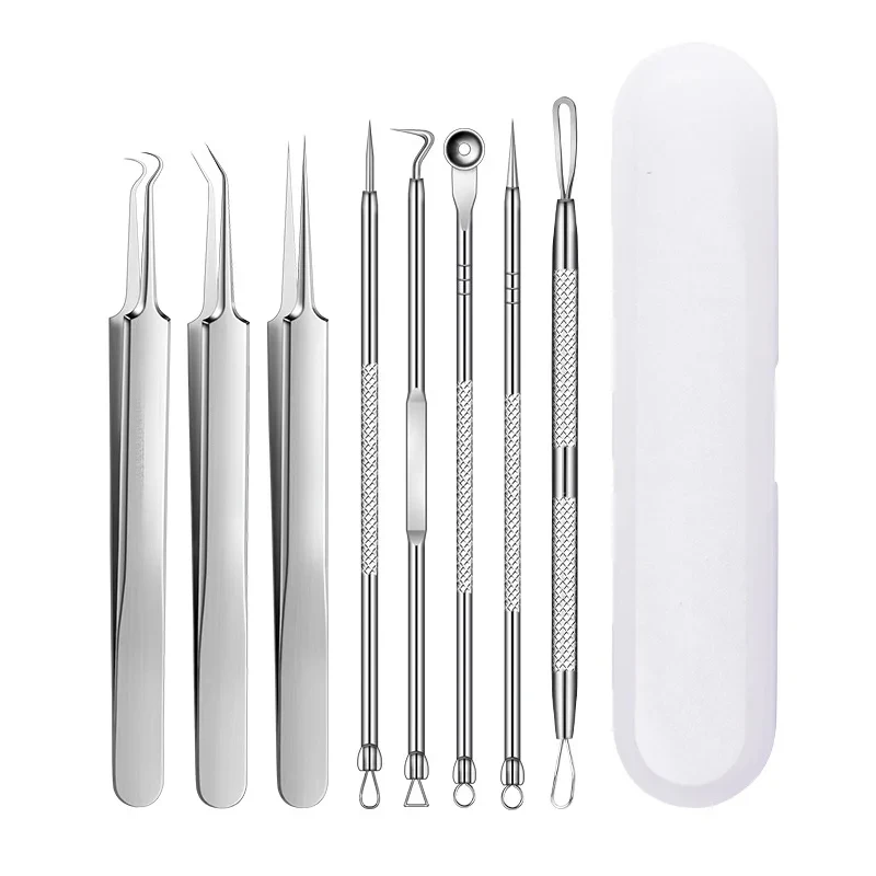 1/3/5/8-Piece Stainless Steel Blackhead Remover Kit Professional Pimple Popper Set For Acne Blemish Extraction Cell Pimples