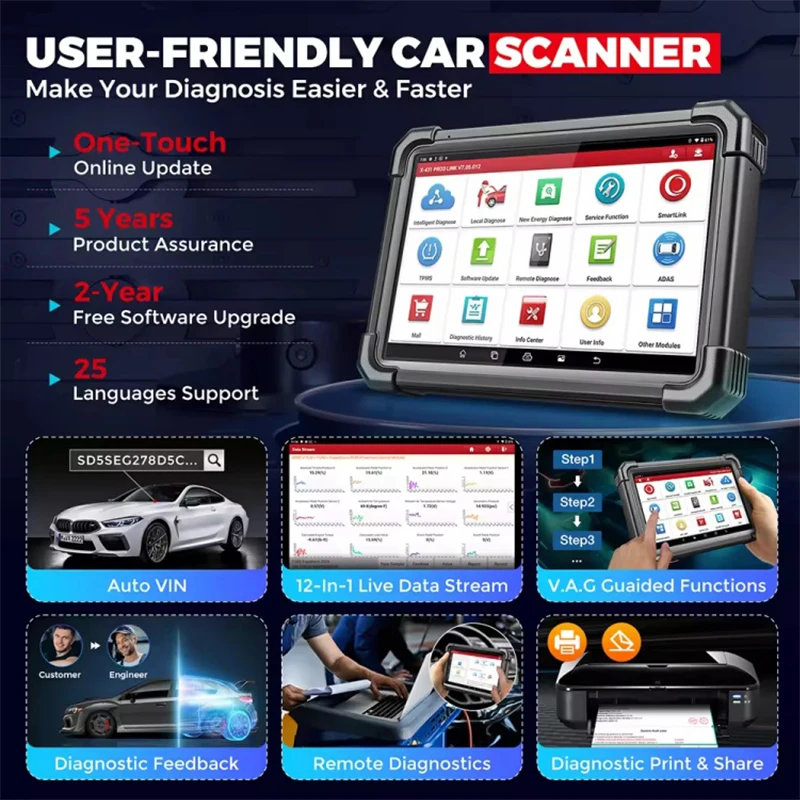 

X431PRO3S + V5.0 Automotive Computer Fault Diagnosis Instrument - OBD Vehicle Repair Tool - Universal