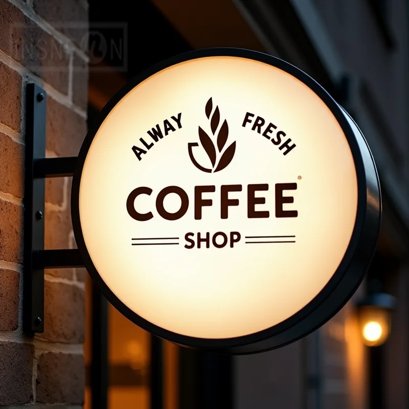 Custom Waterproof Round Acrylic LED Light Box for Shops Double Sided Bright Advertising Sign LED Lighting Wall Mounted Display