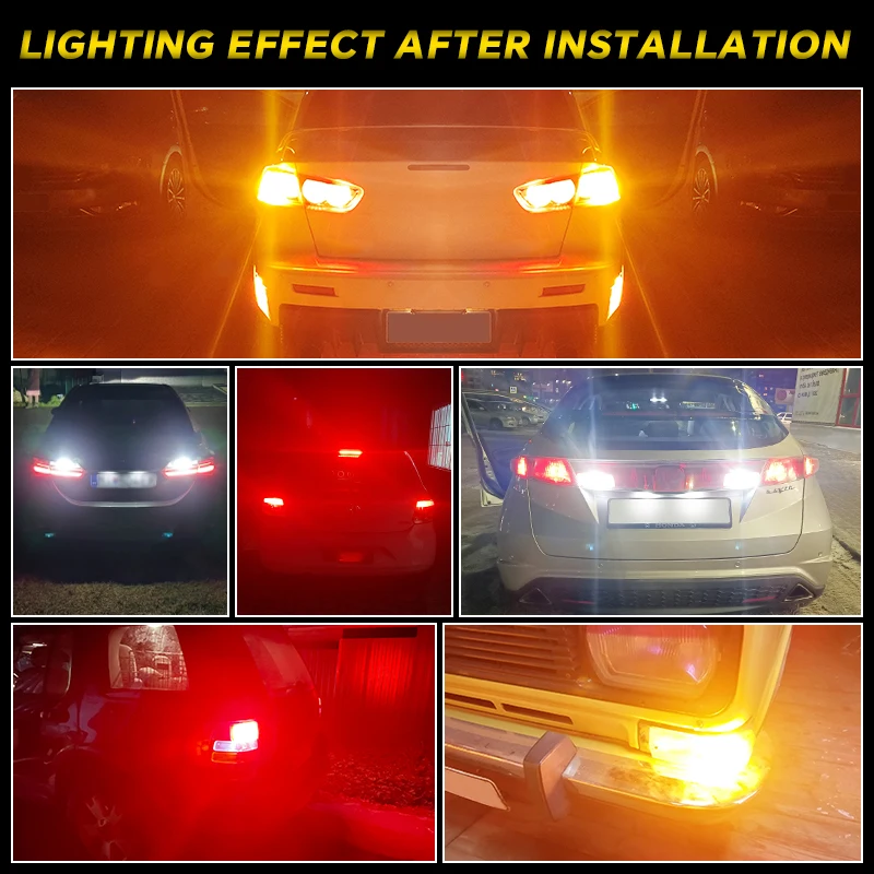 2 PCS Car Motorcycle Car signal light P21W T20 steering brake light 12V LED bulb image 5