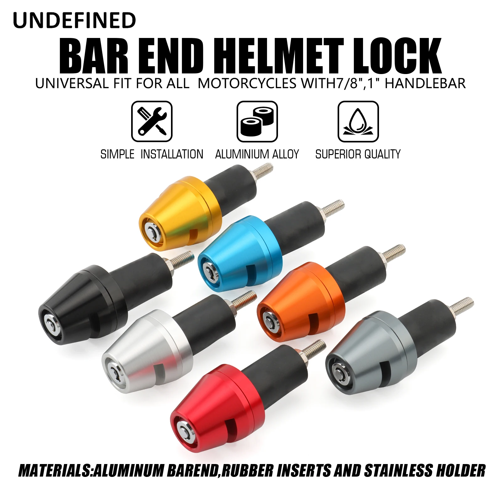 Universal Motorcycle Handle Bar Ends Grip Helmet Locks Padlocks For Honda Kawasaki Suzuki Yamaha Aprilia Ducati Vespa KTM BMW