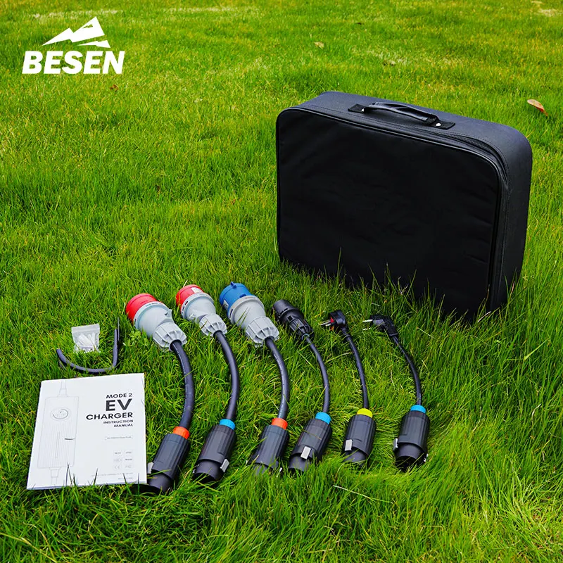 BESEN IP66 16kW ESTAÇÕES DE CARREGAMENTO PORTÁTIL CARREGADOR EV de 32 Amp com TELA DE TOQUE LCD