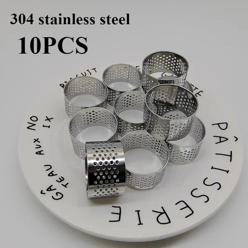 

10Pcs 3cm Stainless Perforated Seamless Tart Ring Quiche Ring Tart Pan Pie Cake Mold Seamless Baking Accessories Cookie Cutter