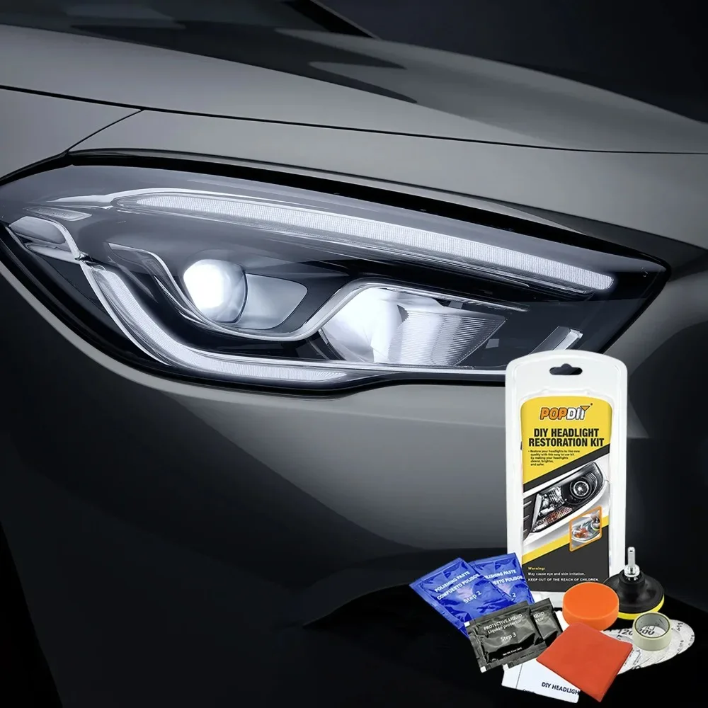 Remove Yellowed Oxidation Scratches Car Headlight Restoration Kit Repair Polisher Used For Headlight Lens Brightener Renew Tool